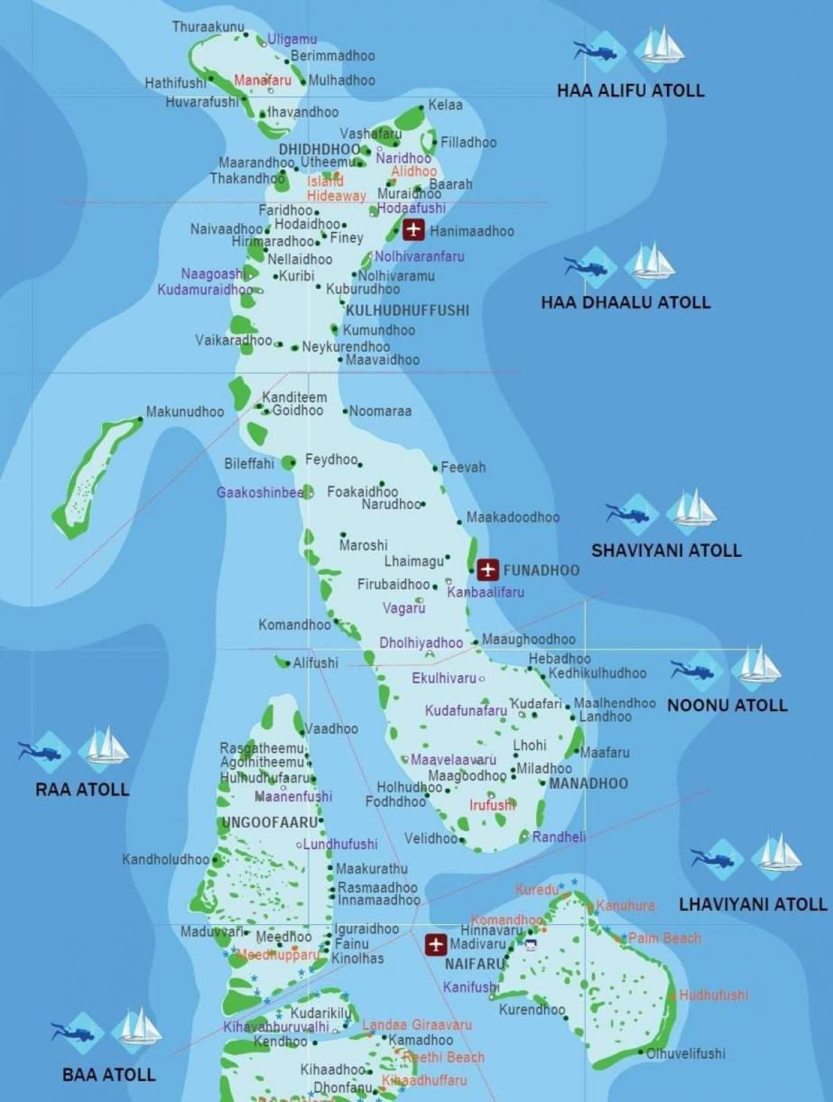 pilna karte maldivu salas