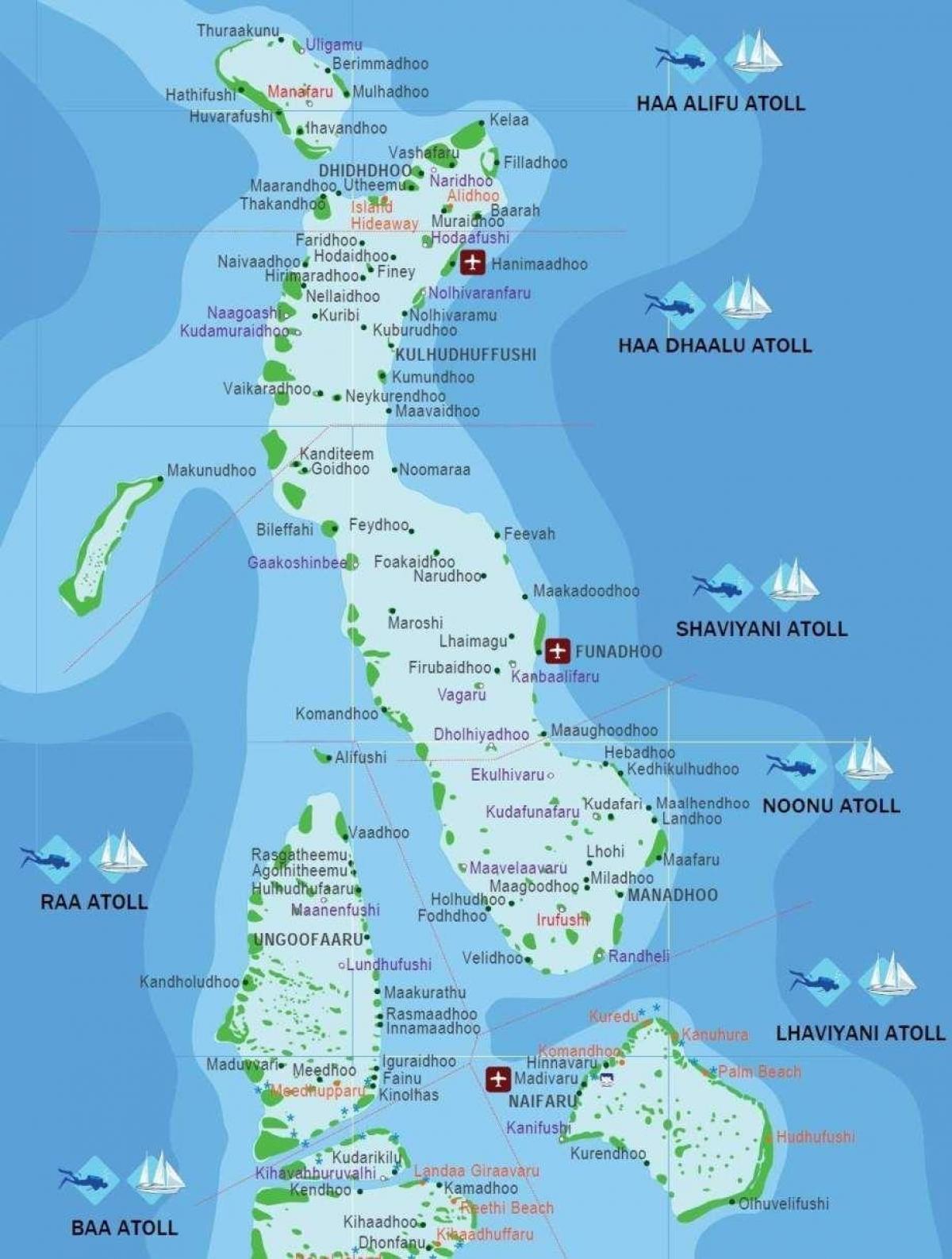 iles maldīvu salas karte