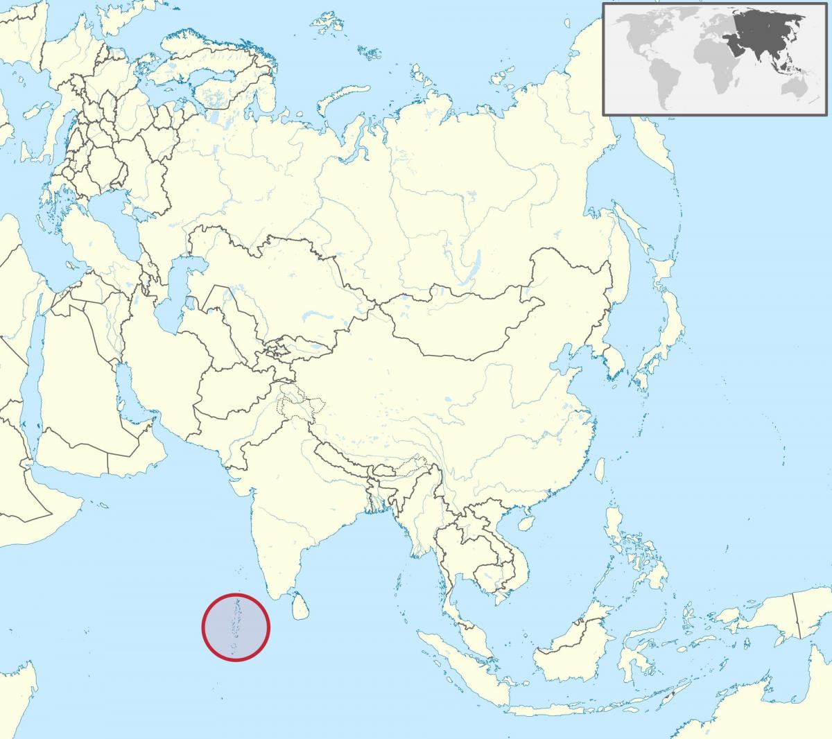 karte maldīvu salas karte āzijā