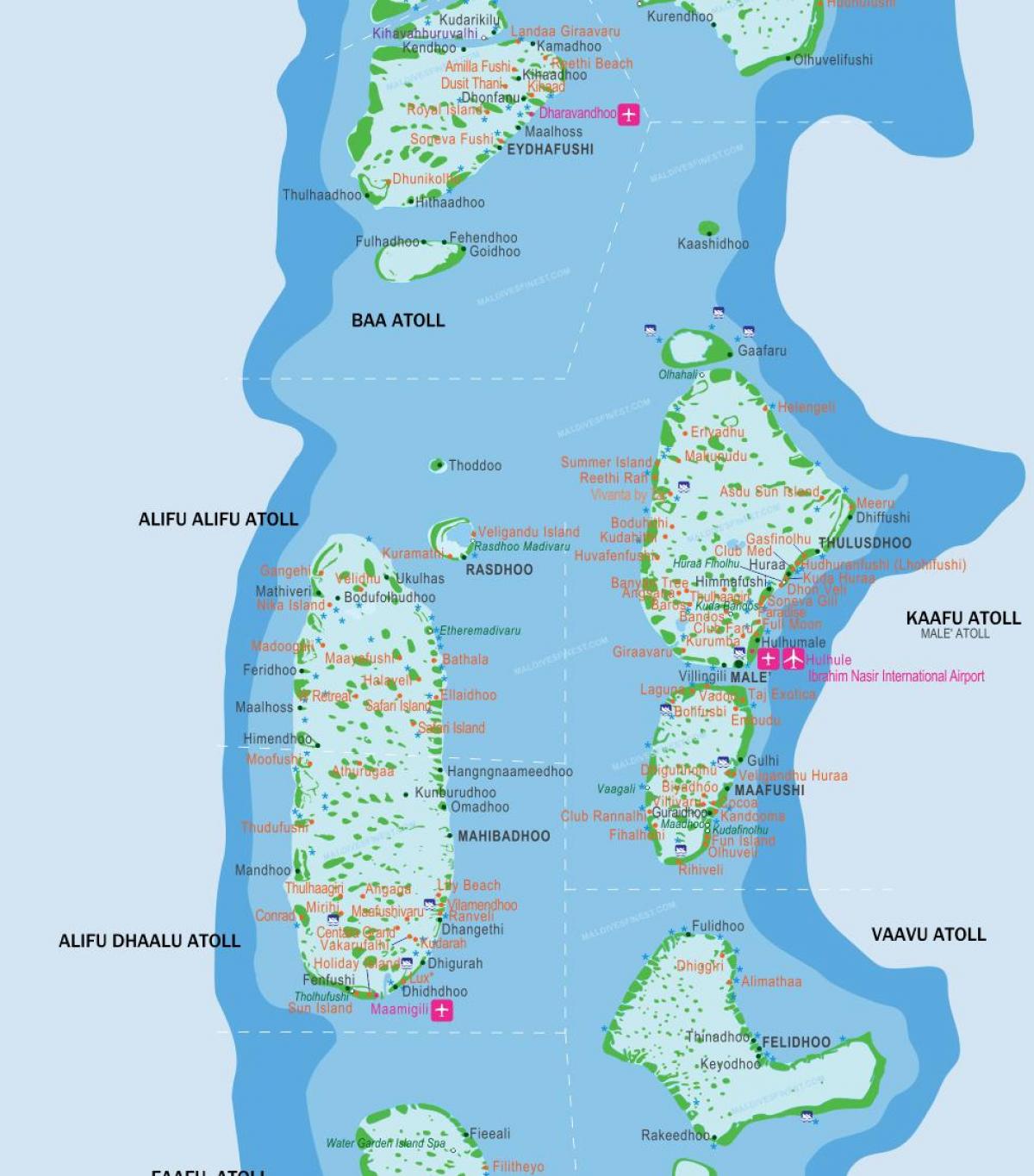 maldivu salas lidostas karte
