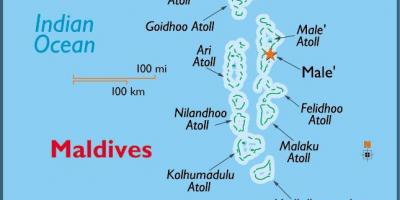Baa atoll maldīvu salas karte