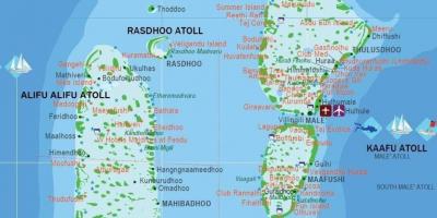 Karte maldivu salās tūrisma